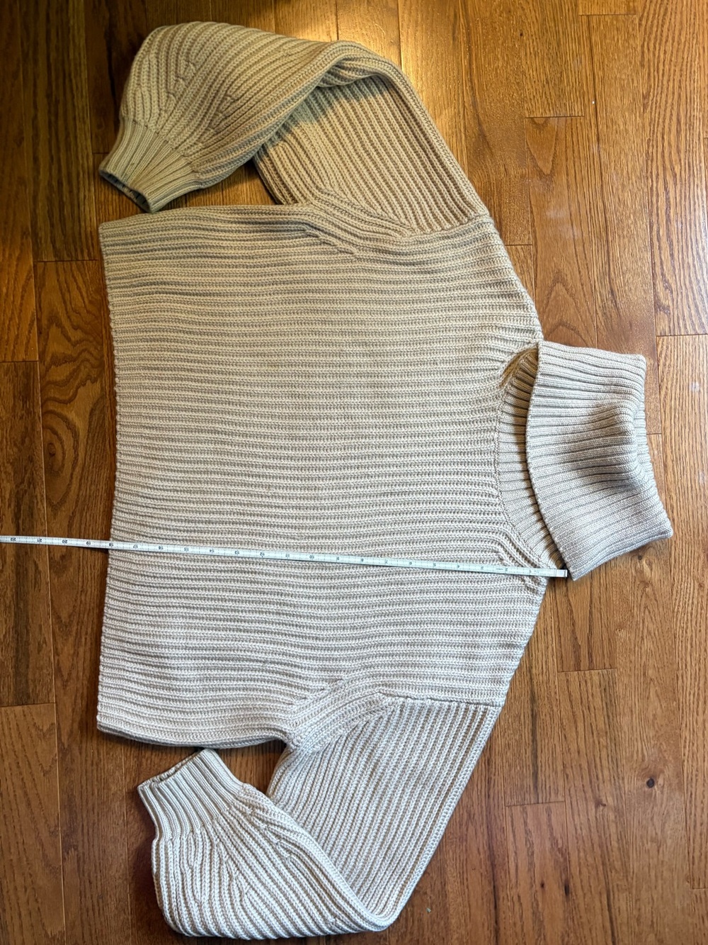 Aritzia Cream Ribbed Turtleneck Sweater